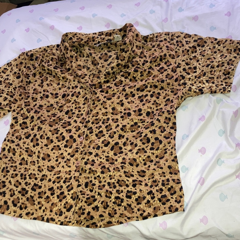 Leopard Print Button Down Shirt